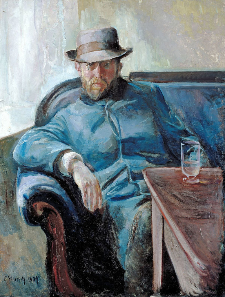 Hans Jæger" (1889) by Edvard Munch – A striking oil portrait of anarchist writer Hans Jæger, showcasing Munch’s early naturalistic style.