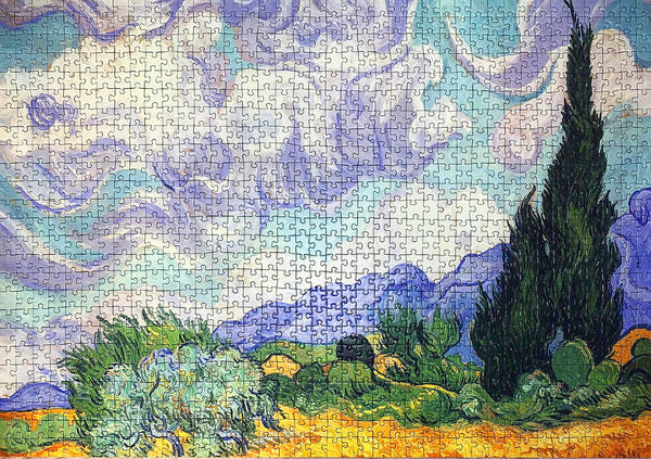 1000-piece Vincent Van Gogh A Wheat Field, with Cypresses Jigsaw Puzzle